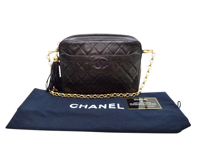 CHANEL ヴィンテージ マトラッセ フリンジ チェーン ショルダーバッグ高18cm