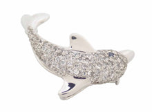 画像をギャラリービューアに読み込む, - ブローチ イルカ K18WG/K14WG サファイヤ 1.00