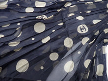 画像をギャラリービューアに読み込む, - シャネル CHANEL COCO Mark ココマーク Sheer dot シアー ドット Pleat プリーツ silk scarf tie シルク スカーフ タイ