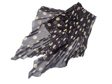 画像をギャラリービューアに読み込む, - シャネル CHANEL COCO Mark ココマーク Sheer dot シアー ドット Pleat プリーツ silk scarf tie シルク スカーフ タイ