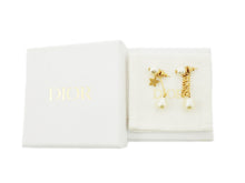 画像をギャラリービューアに読み込む, - DIOR ディオール J'ADIOR ジャディオール Resin Pearls レジンパール Name Logo ネームロゴ Star 星 pierce ピアス