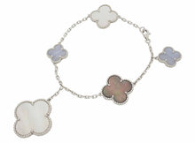 画像をギャラリービューアに読み込む, - ヴァンクリーフ&アーペル マジック アルハンブラ ブレスレット 5モチーフ VCARL62400 K18WG カルセドニー/マザー オブパール