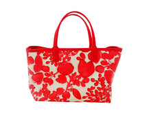 画像をギャラリービューアに読み込む, - TORY BURCH トリーバーチ KERRINGTON ケリントン Red Leaf pattern レッドリーフ柄 Tote Bag トートバッグ