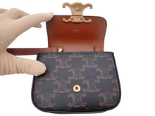 画像をギャラリービューアに読み込む, CELINE セリーヌ MINI CLAUDE IN TRIOMPHE CANVAS AND CALFSKIN ミニ クロード トリオンフキャンバス&カーフスキン Shoulder Bag ショルダーバッグ 10I512DQB.04LU