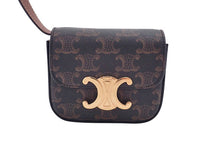画像をギャラリービューアに読み込む, CELINE セリーヌ MINI CLAUDE IN TRIOMPHE CANVAS AND CALFSKIN ミニ クロード トリオンフキャンバス&カーフスキン Shoulder Bag ショルダーバッグ 10I512DQB.04LU