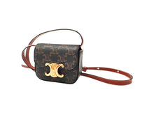 画像をギャラリービューアに読み込む, CELINE セリーヌ MINI CLAUDE IN TRIOMPHE CANVAS AND CALFSKIN ミニ クロード トリオンフキャンバス&カーフスキン Shoulder Bag ショルダーバッグ 10I512DQB.04LU