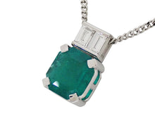 画像をギャラリービューアに読み込む, ネックレス Pt900/850 エメラルド2.73 ダイヤ0.53