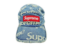画像をギャラリービューアに読み込む, - Supreme シュプリーム Frayed Logos Denim Camp Cap フライドロゴ デニム キャンプ キャップ 帽子 Made in CHINA