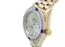 画像をギャラリービューアに読み込む, ロレックス デイトジャスト 69088G ベゼルダイヤ 4Pサファイヤ 10Pダイヤ YG