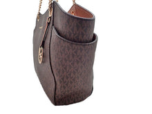 画像をギャラリービューアに読み込む, - MICHAEL KORS マイケルコース Jet Set Travel Signature Large ジェット セット トラベル シグネチャー ラージ Chain Shoulder Tote Bag チェーン ショルダー トートバッグ 35F8GTVE7B