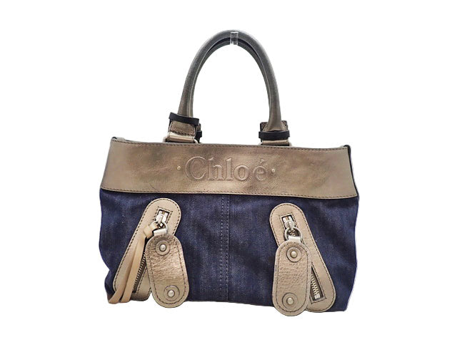 Chloe トートバッグ デニム×レザー Chloe クロエ Denim デニム Tote Bag トートバッグ – 正木屋質店