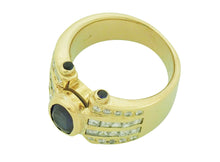 画像をギャラリービューアに読み込む, リング K18YG ダイヤ 1.17 サファイア 1.83 0.21 #14.5