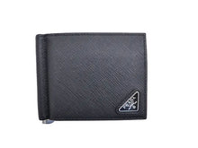 画像をギャラリービューアに読み込む, PRADA プラダ Triangle Logo Saffiano Leather Bill Clip Wallet マネークリップ付 サフィアーノ トライアングル 二つ折り財布 2MN077