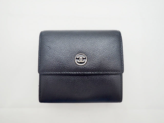 【akiです】【汚れあり】CHANEL 財布　ココボタン　Ｗホック CHANEL シャネル Wホック長財布 ココボタン キャビアスキン
