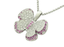 画像をギャラリービューアに読み込む, - ネックレス K18WG ダイヤ0.21 ピンクサファイヤ 0.96