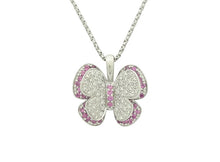 画像をギャラリービューアに読み込む, - ネックレス K18WG ダイヤ0.21 ピンクサファイヤ 0.96