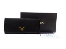 画像をギャラリービューアに読み込む, - PRADA プラダ 1M1132 二つ折り 長財布 黒 ナイロン/牛革