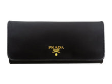 画像をギャラリービューアに読み込む, - PRADA プラダ 1M1132 二つ折り 長財布 黒 ナイロン/牛革