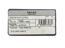 画像をギャラリービューアに読み込む, - PRADA プラダ 1M1132 二つ折り 長財布 黒 ナイロン/牛革