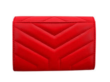 画像をギャラリービューアに読み込む, - YSL SAINT LAURENT サンローラン ルル エンベロープ ウォレット スモール シャイニーレッド キルティングレザー 504668OJ4066805