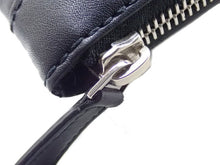 画像をギャラリービューアに読み込む, BALENCIAGA バレンシアガ NAVY ネイビー Leather Clip レザー クリップ Second Clutch Bag セカンド クラッチバッグ L