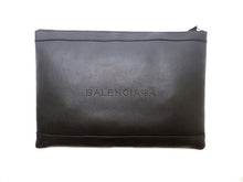 画像をギャラリービューアに読み込む, BALENCIAGA バレンシアガ NAVY ネイビー Leather Clip レザー クリップ Second Clutch Bag セカンド クラッチバッグ L