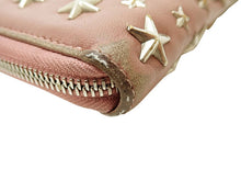 画像をギャラリービューアに読み込む, - JIMMY CHOO ジミーチュウ FILIPA スター スタッズ ジップ アラウンド ウォレット ピンクベージュ