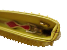 画像をギャラリービューアに読み込む, - Christian Louboutin クリスチャンルブタン ルビポッシュ スパイクスタッズ クラッチバッグ ウォレット イエロー/赤 カーフ