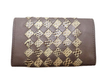 画像をギャラリービューアに読み込む, - BOTTEGA VENETA ボッテガ・ヴェネタ Intrecciato Leather/Python イントレチャート レザー/パイソン 6-key case 6連キーケース モカ