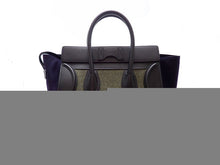 画像をギャラリービューアに読み込む, - CELINE セリーヌ Luggage Mini Shopper ラゲージ ミニショッパー Tricolor Handbag Tote トリコロール ハンドバッグ トート 165212VSH.15KH