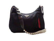 画像をギャラリービューアに読み込む, - PRADA プラダ 1BC087 スタッズ ナイロン ショルダーバッグ