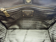 画像をギャラリービューアに読み込む, - PRADA プラダ BR4795 ロゴ ナイロンジャガード 2WAY ハンドトートバッグ 黒/濃茶 ナイロン/牛革