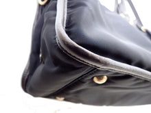 画像をギャラリービューアに読み込む, - PRADA プラダ BR4795 ロゴ ナイロンジャガード 2WAY ハンドトートバッグ 黒/濃茶 ナイロン/牛革