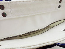 画像をギャラリービューアに読み込む, - ポロ ラルフローレン キャンバス トートバッグ 白/青