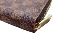 画像をギャラリービューアに読み込む, LOUIS VUITTON ルイヴィトン DAMIER EBENE ダミエ・エベヌ Zippy Wallet ジッピー・ウォレット Rose Ballerine ローズバレリーヌ N60046