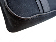 画像をギャラリービューアに読み込む, - BVLGARI ブルガリ ロゴマニア トートバッグ 黒 ナイロンキャンバス/革