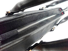 画像をギャラリービューアに読み込む, - BVLGARI ブルガリ ロゴマニア トートバッグ 黒 ナイロンキャンバス/革