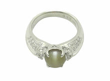 画像をギャラリービューアに読み込む, リング Pt900 キャッツアイ3.06 ダイヤ0.65 #10.5