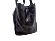 画像をギャラリービューアに読み込む, - BALENCIAGA バレンシアガ ネイビー スモールカバス 542017 黒 革