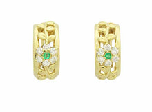 画像をギャラリービューアに読み込む, - 田崎 イヤリング K18YG ダイヤ0.21×2 エメラルド