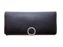 画像をギャラリービューアに読み込む, - BVLGARI ブルガリ ブルガリ ロゴクリップ ラージウォレット 289381 カーフレザー 黒
