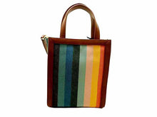 画像をギャラリービューアに読み込む, - Paul Smith ポールスミス アーティスト ストライプ キャンバス 2WAY ミニトートバッグ APW-520 キャラメル/マルチカラー