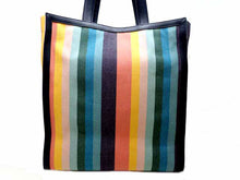 画像をギャラリービューアに読み込む, Paul Smith ポールスミス アーティスト ストライプ キャンバス トートバッグ APW-521 ネイビー/マルチカラー