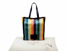 画像をギャラリービューアに読み込む, Paul Smith ポールスミス アーティスト ストライプ キャンバス トートバッグ APW-521 ネイビー/マルチカラー