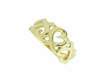 画像をギャラリービューアに読み込む, - ティファニー トリプルラビング ハートリング K18YG #13