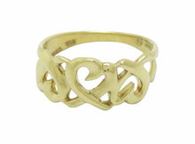 画像をギャラリービューアに読み込む, - ティファニー トリプルラビング ハートリング K18YG #13