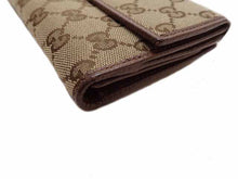 画像をギャラリービューアに読み込む, GUCCI グッチ GG Canvas GGキャンバス Wホック 長財布 231841 茶 キャンバス/革 アウトレット