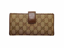 画像をギャラリービューアに読み込む, GUCCI グッチ GG Canvas GGキャンバス Wホック 長財布 231841 茶 キャンバス/革 アウトレット