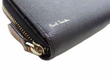 画像をギャラリービューアに読み込む, - Paul Smith ポールスミス ジップ ストローグレイン2 マルチストライプ ラウンドファスナー 二つ折り長財布 PSC783 牛革 黒