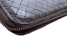 画像をギャラリービューアに読み込む, BOTTEGA VENETA ボッテガ・ヴェネタ Intrecciato/Ostrich イントレチャート/オーストリッチ Round zipper ラウンドファスナー 長財布